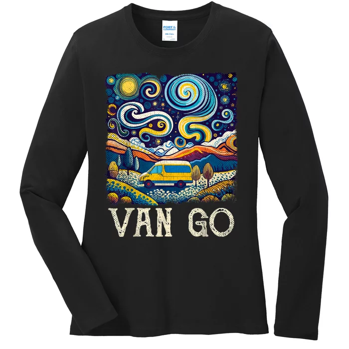 Retro Van Life Vintage Van Dwellers Vanlife Nomads Ladies Long Sleeve Shirt