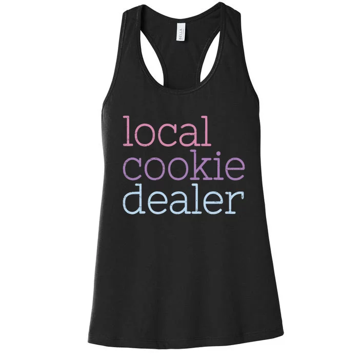 Retro Vintage Local Cookie Dealer Funny Baking Cookie Lover Women's Racerback Tank