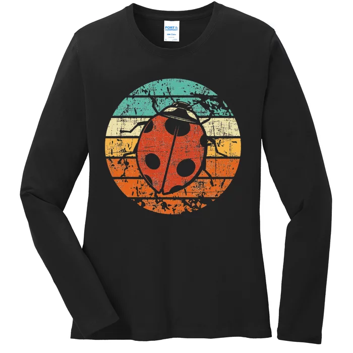 Retro Vintage Ladybug Animal Insect Lover Ladybird Beetle Ladies Long Sleeve Shirt