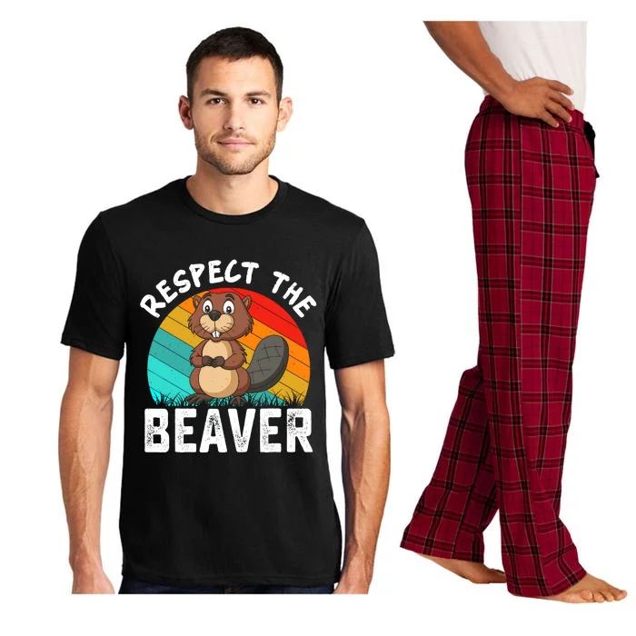 Retro Vintage Love Beavers Pajama Set