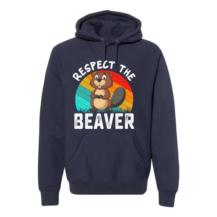 Retro Vintage Love Beavers Premium Hoodie