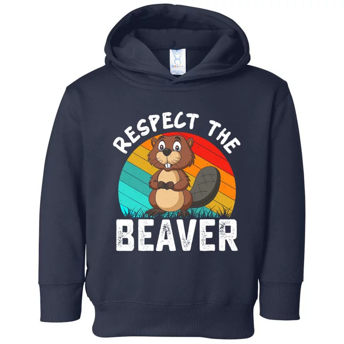 Retro Vintage Love Beavers Toddler Hoodie