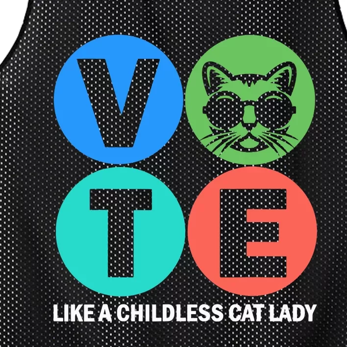 Retro Vote Like A Childless Cat Lady Is Voting Kamala 2024 Mesh Reversible Basketball Jersey Tank