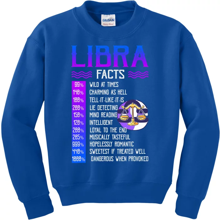 Retro Vintage Libra Facts Zodiac Sign Birthday Horoscope Meaningful Gift Kids Sweatshirt