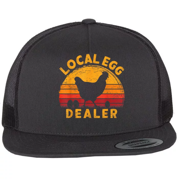 Retro Vintage Local Egg Dealer Farmer Chicken Egg Lover Flat Bill Trucker Hat