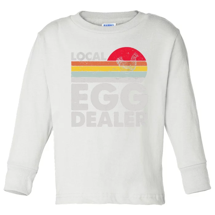 Retro Vintage Local Egg Dealers Chicken Funny Toddler Long Sleeve Shirt