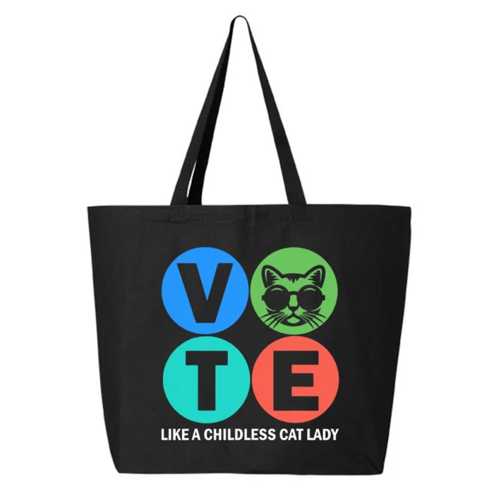 Retro Vote Like A Childless Cat Lady Is Voting Kamala 2024 25L Jumbo Tote