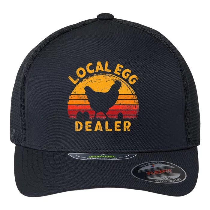 Retro Vintage Local Egg Dealer Farmer Chicken Egg Lover Flexfit Unipanel Trucker Cap