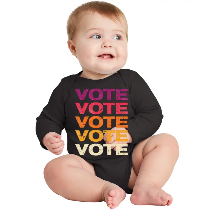 Retro Vintage Look Vote Baby Long Sleeve Bodysuit