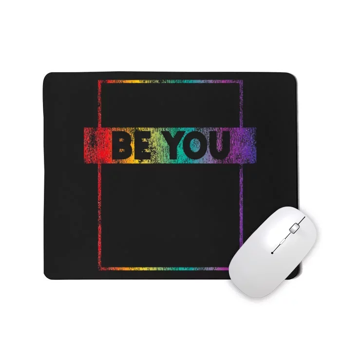 Retro Vintage Lgbt Pride Rainbow Be You Mousepad