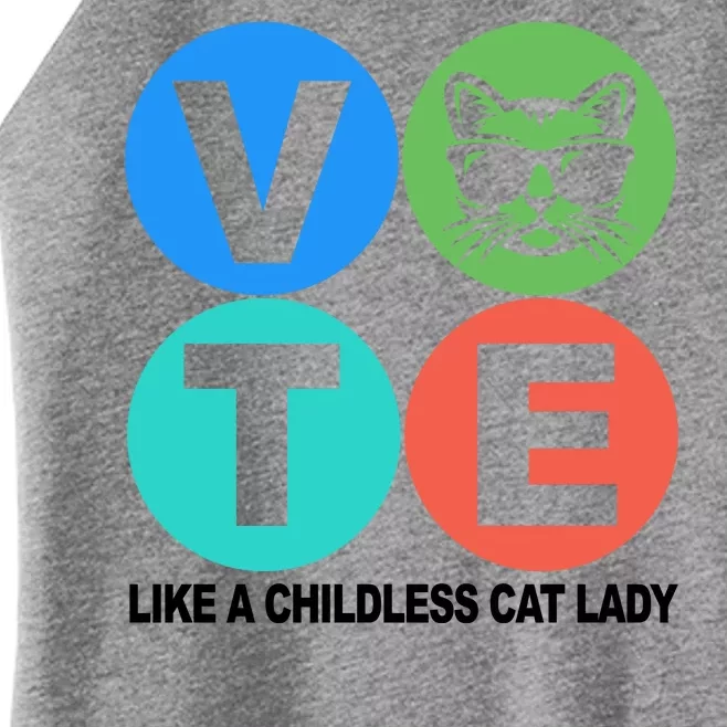 Retro Vote Like A Childless Cat Lady Kamala Harris 2024 Women’s Perfect Tri Rocker Tank