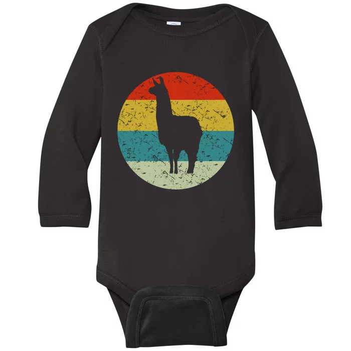 Retro Vintage Llama Baby Long Sleeve Bodysuit