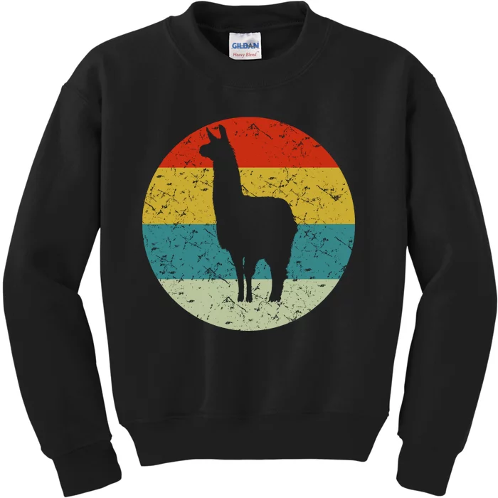 Retro Vintage Llama Kids Sweatshirt