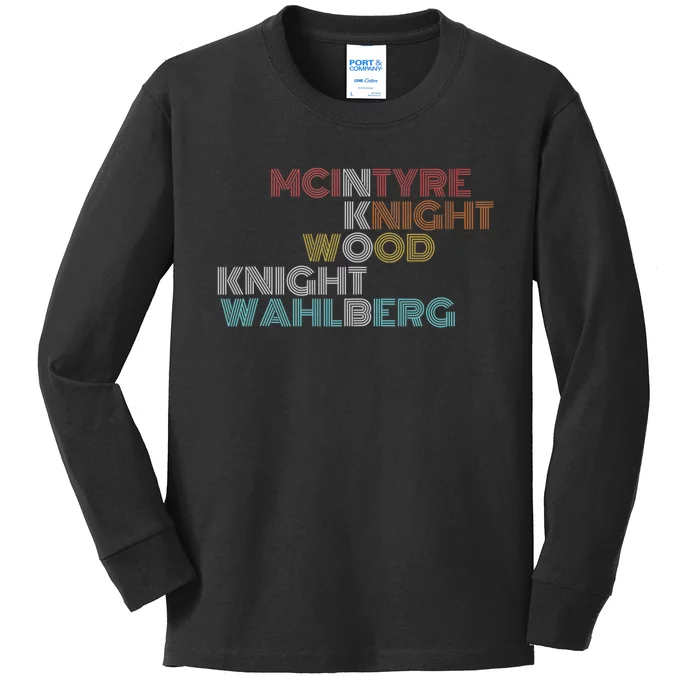 Retro Vintage Mcintyre Knight Wood Knight Wahlberg Kids Long Sleeve Shirt