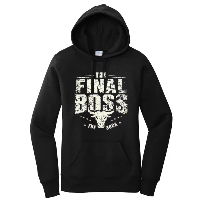 Rock Vintage Music Boss Final White Design Fun Music Lover Women's Pullover Hoodie