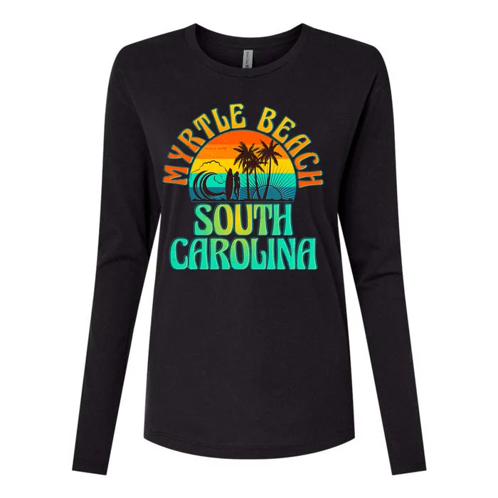 Retro Vintage Myrtle Beach South Carolina Womens Cotton Relaxed Long Sleeve T-Shirt