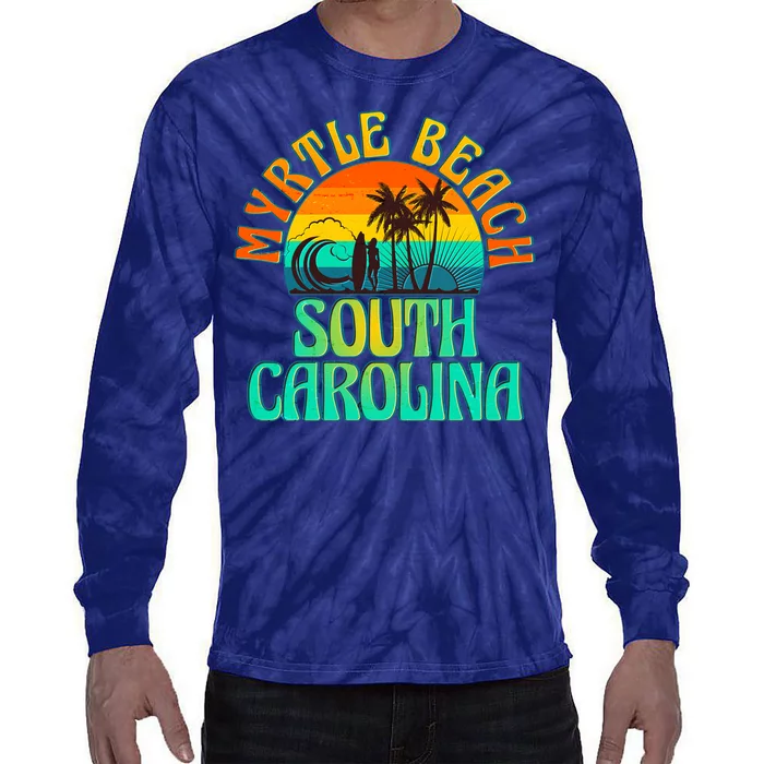 Retro Vintage Myrtle Beach South Carolina Tie-Dye Long Sleeve Shirt