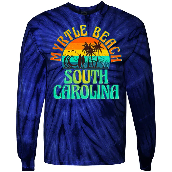 Retro Vintage Myrtle Beach South Carolina Tie-Dye Long Sleeve Shirt