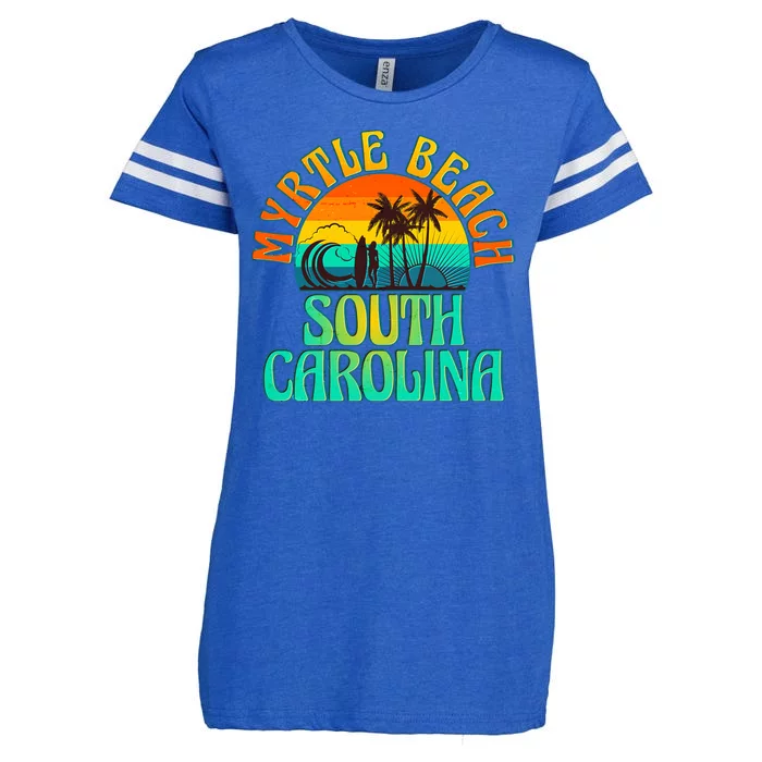 Retro Vintage Myrtle Beach South Carolina Enza Ladies Jersey Football T-Shirt