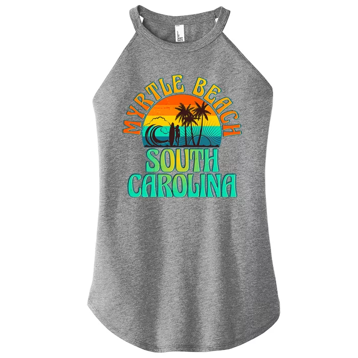 Retro Vintage Myrtle Beach South Carolina Women’s Perfect Tri Rocker Tank