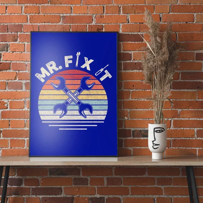 Retro Vintage Mr Fix It Handy Mechanic Gift Poster