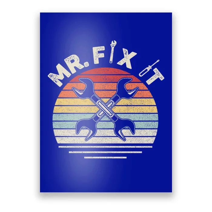 Retro Vintage Mr Fix It Handy Mechanic Gift Poster