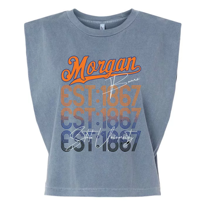 Retro Vintage Morgan Back To State University Style Garment-Dyed Women's Muscle Tee