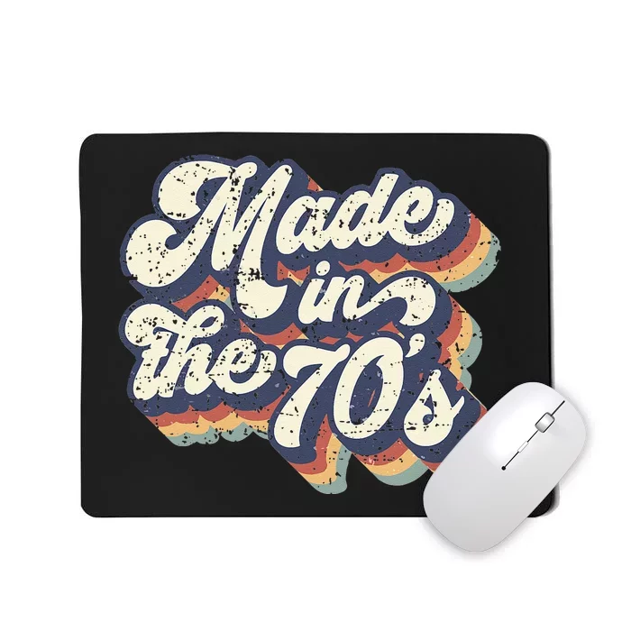 Retro Vintage Made In The 70s 1970s Born Birthday Day Gift Mousepad