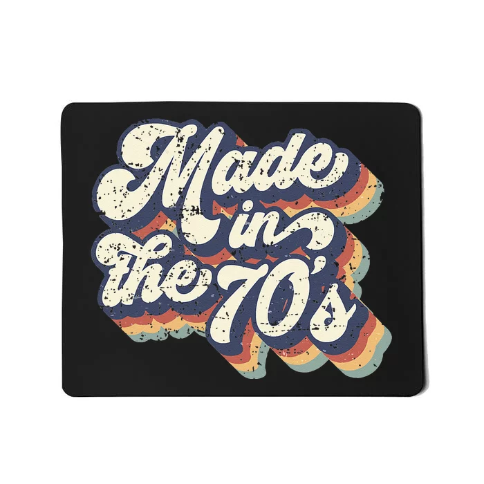 Retro Vintage Made In The 70s 1970s Born Birthday Day Gift Mousepad