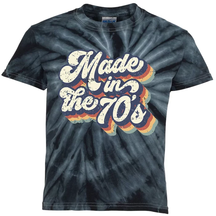 Retro Vintage Made In The 70s 1970s Born Birthday Day Gift Kids Tie-Dye T-Shirt