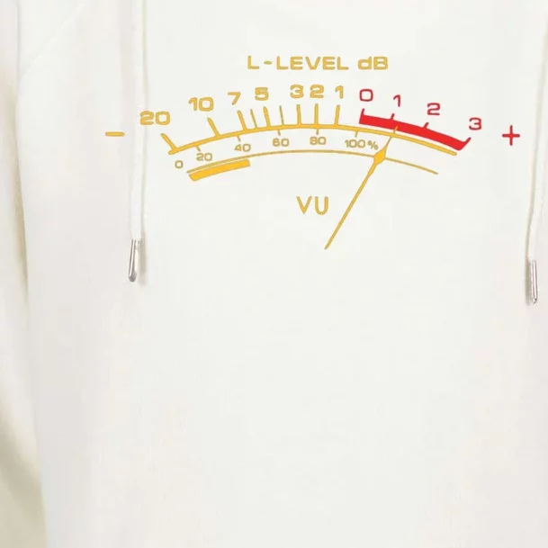 Retro Vu Meter For Audio Technicians And Sound Engineers Womens Funnel Neck Pullover Hood