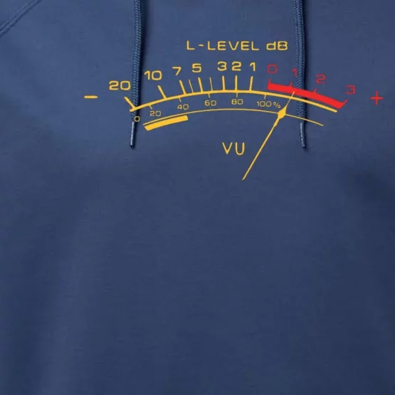 Retro Vu Meter For Audio Technicians And Sound Engineers Performance Fleece Hoodie