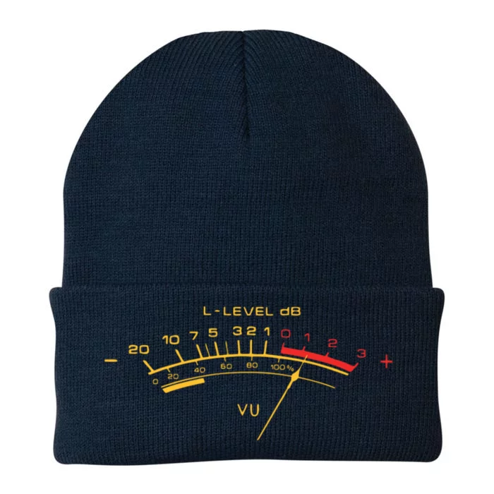 Retro Vu Meter For Audio Technicians And Sound Engineers Knit Cap Winter Beanie