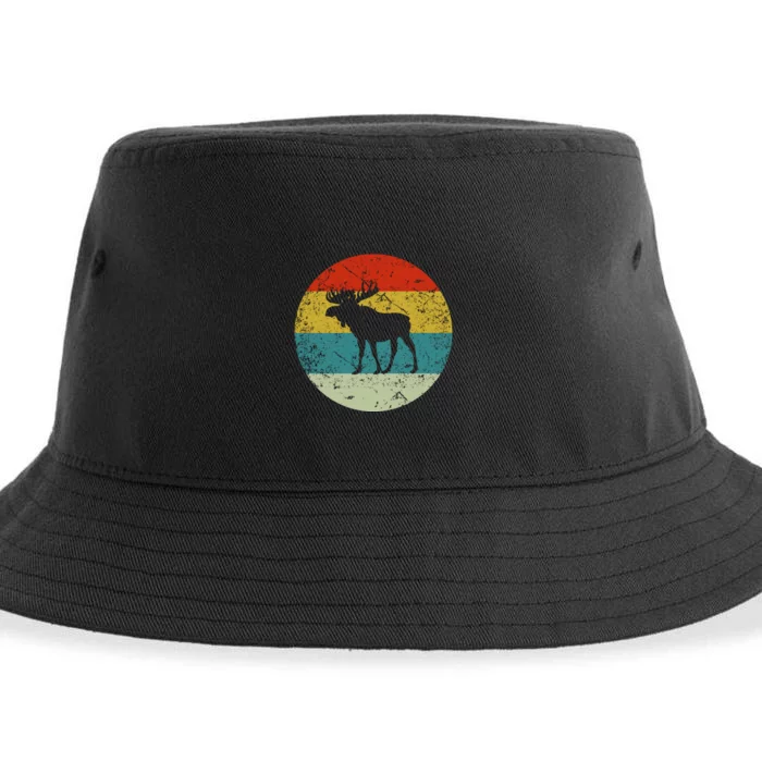 Retro Vintage Moose Sustainable Bucket Hat