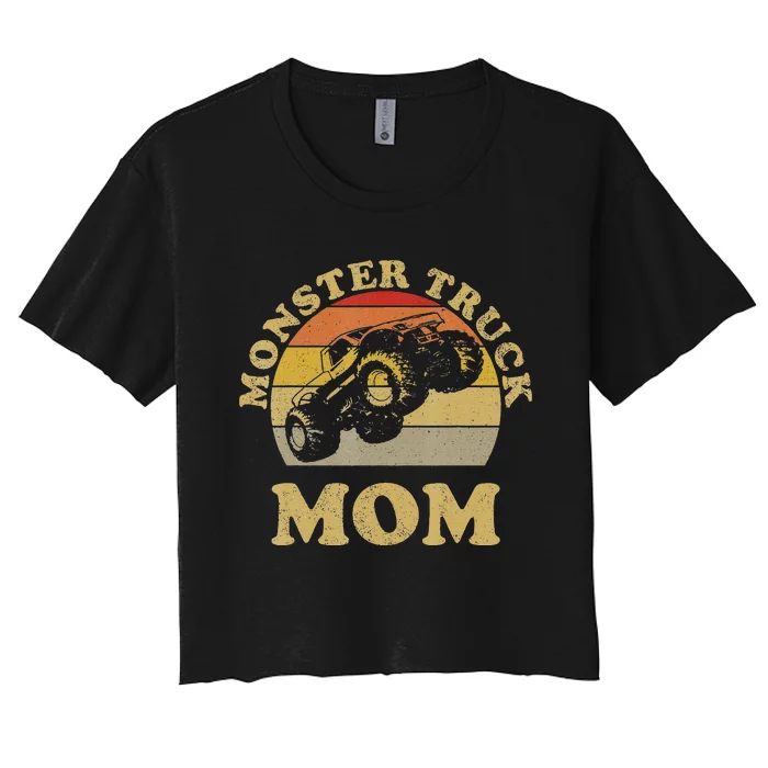 Retro Vintage Monster Truck Mom Women's Crop Top Tee