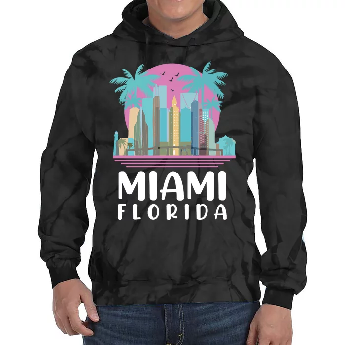 Retro Vintage Miami Florida Tie Dye Hoodie