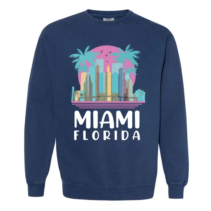 Retro Vintage Miami Florida Garment-Dyed Sweatshirt