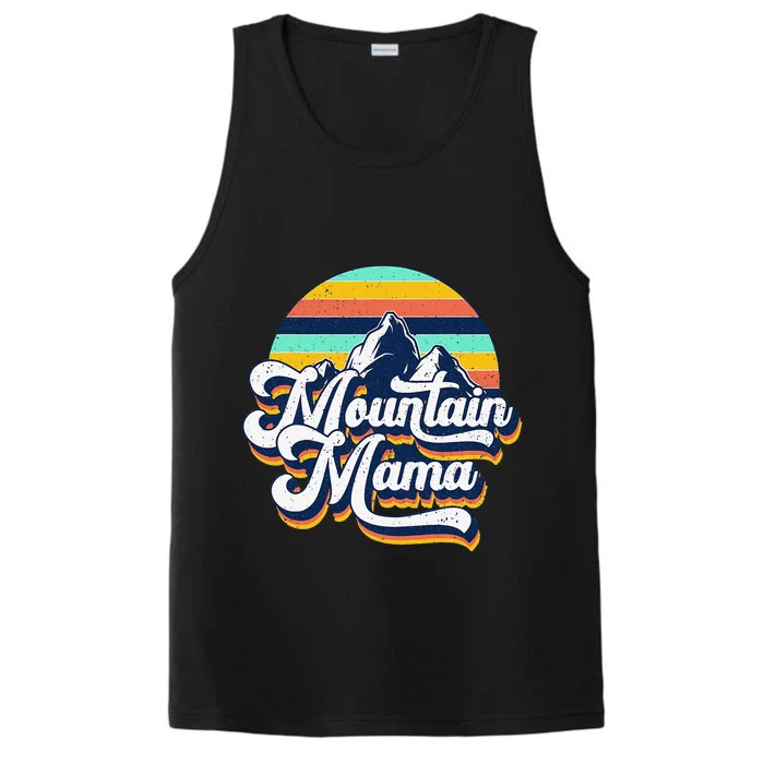 Retro Vintage Mountain Mama Life Cute Mother's Day Performance Tank