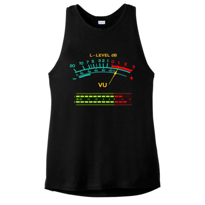 Retro Vu Meter Vintage Hi Fi Audio Stereo Music Sound Ladies Tri-Blend Wicking Tank