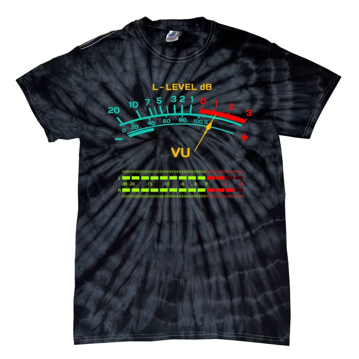 Retro Vu Meter Vintage Hi Fi Audio Stereo Music Sound Tie-Dye T-Shirt