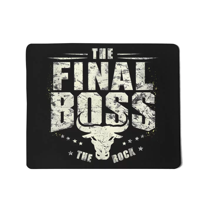 Rock Vintage Music Boss Final White Design Fun Music Lover Mousepad