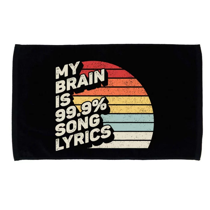 Retro Vintage My Brain Is 99% Song Lyrics Music Lover Gift Microfiber Hand Towel