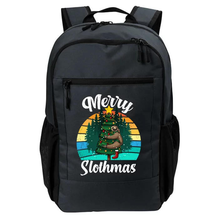 Retro Vintage Merry Slothmas Christmas Cute Sloth Pajamas Gift Daily Commute Backpack