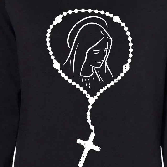 Rosary Virgin Mary God Jesus Faith Religious Catholic Womens California Wash Sweatshirt