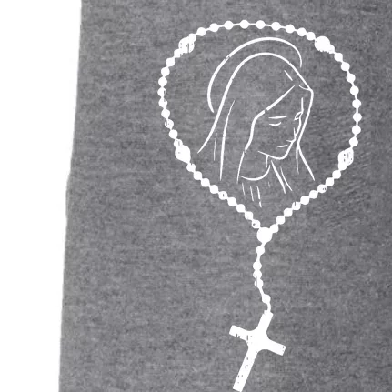 Rosary Virgin Mary God Jesus Faith Religious Catholic Doggie 3-End Fleece Hoodie