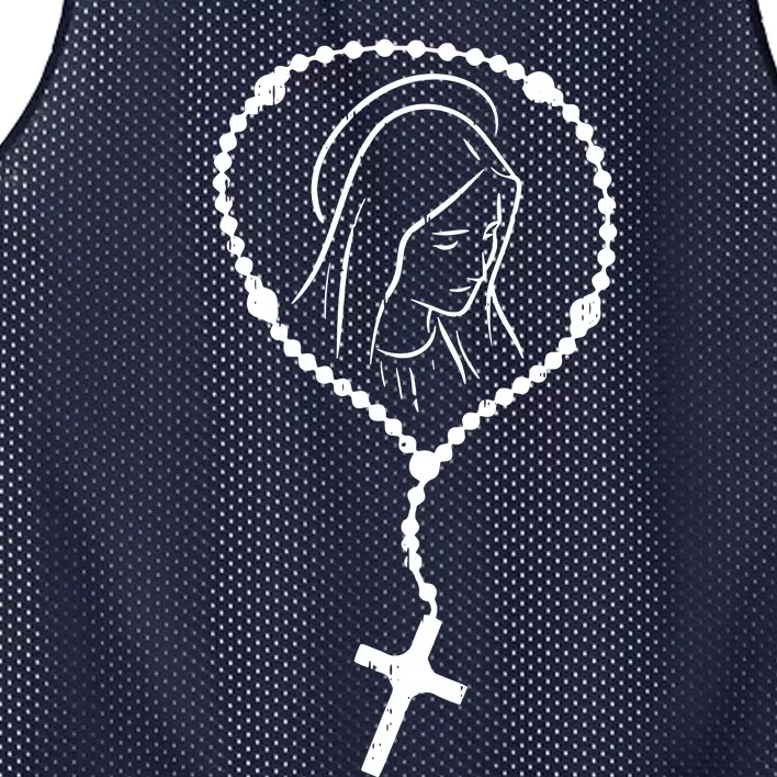 Rosary Virgin Mary God Jesus Faith Religious Catholic Mesh Reversible Basketball Jersey Tank