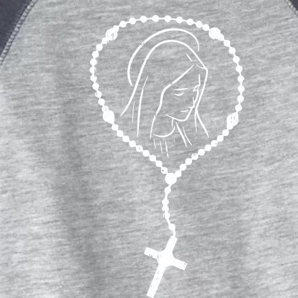 Rosary Virgin Mary God Jesus Faith Religious Catholic Toddler Fine Jersey T-Shirt