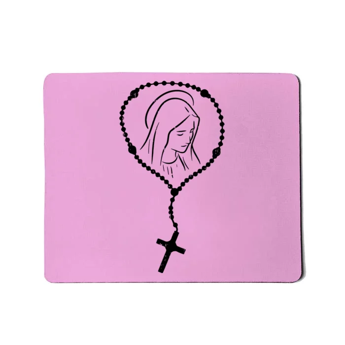 Rosary Virgin Mary God Jesus Faith Religious Catholic Mousepad