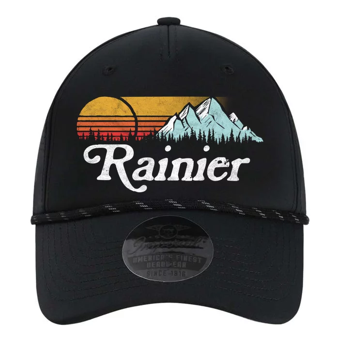 Retro Vibe Mount Rainier Gift Vintage Mountains And Sun Performance The Dyno Cap