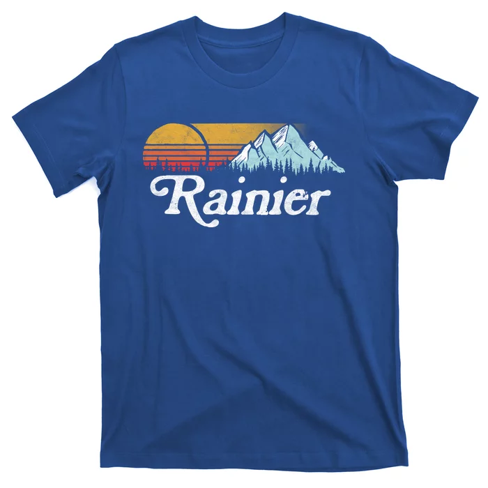 Retro Vibe Mount Rainier Gift Vintage Mountains And Sun T-Shirt